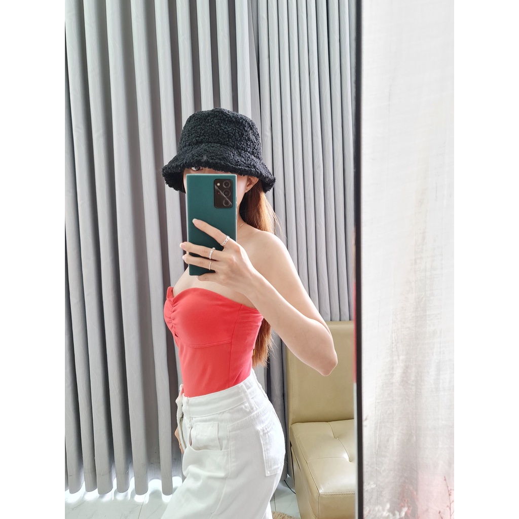 Q9503 - Bodysuit cup ngực F21 nhún thun ngực, trơn