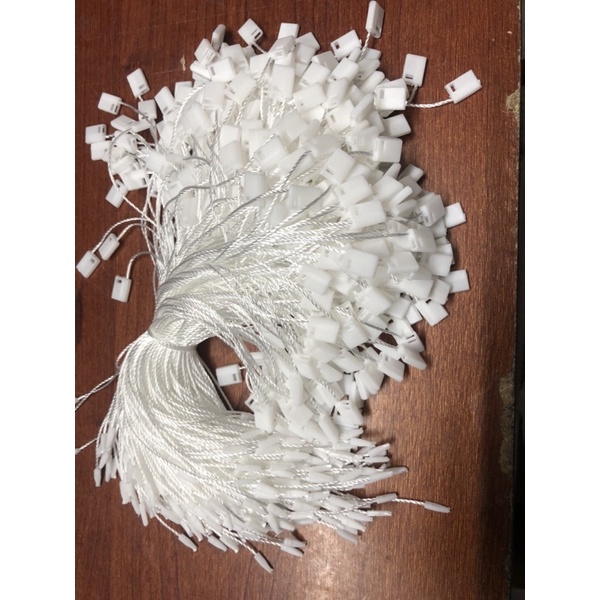 500 sợi dây xỏ nhãn , thẻ treo bằng chỉ trắng/đen 19 cm