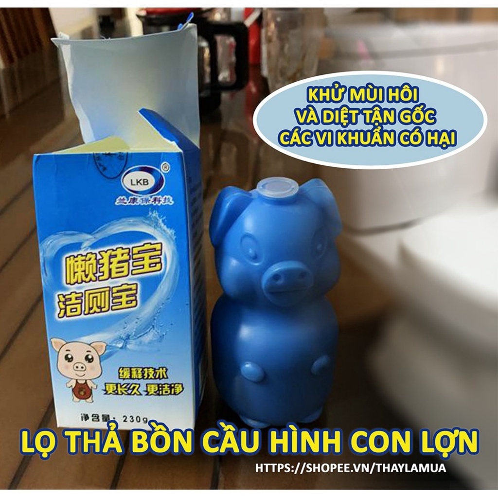 Viên Thả Bồn Cầu Hình Lợn, Lọ Thả Toilet Làm Sạch Khử Mùi Diệt Khuẩn