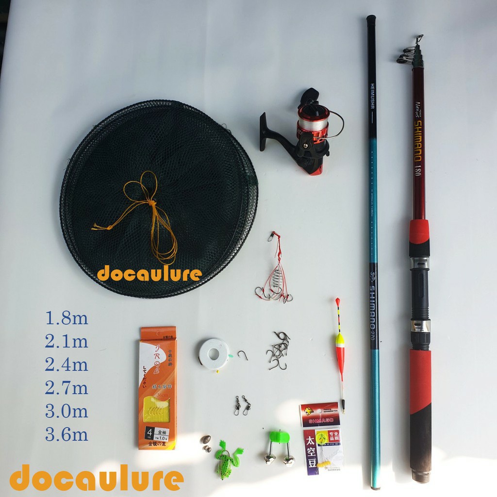 Bộ ComBo cần câu máy tặng kèm thêm 1 cần câu tay 2,7m và đầy đủ phụ kiện đi câu y hình