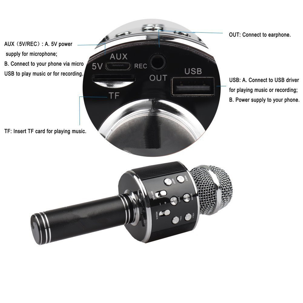 Micro Không Dây Ws858 Kết Nối Bluetooth Có Giá Đỡ