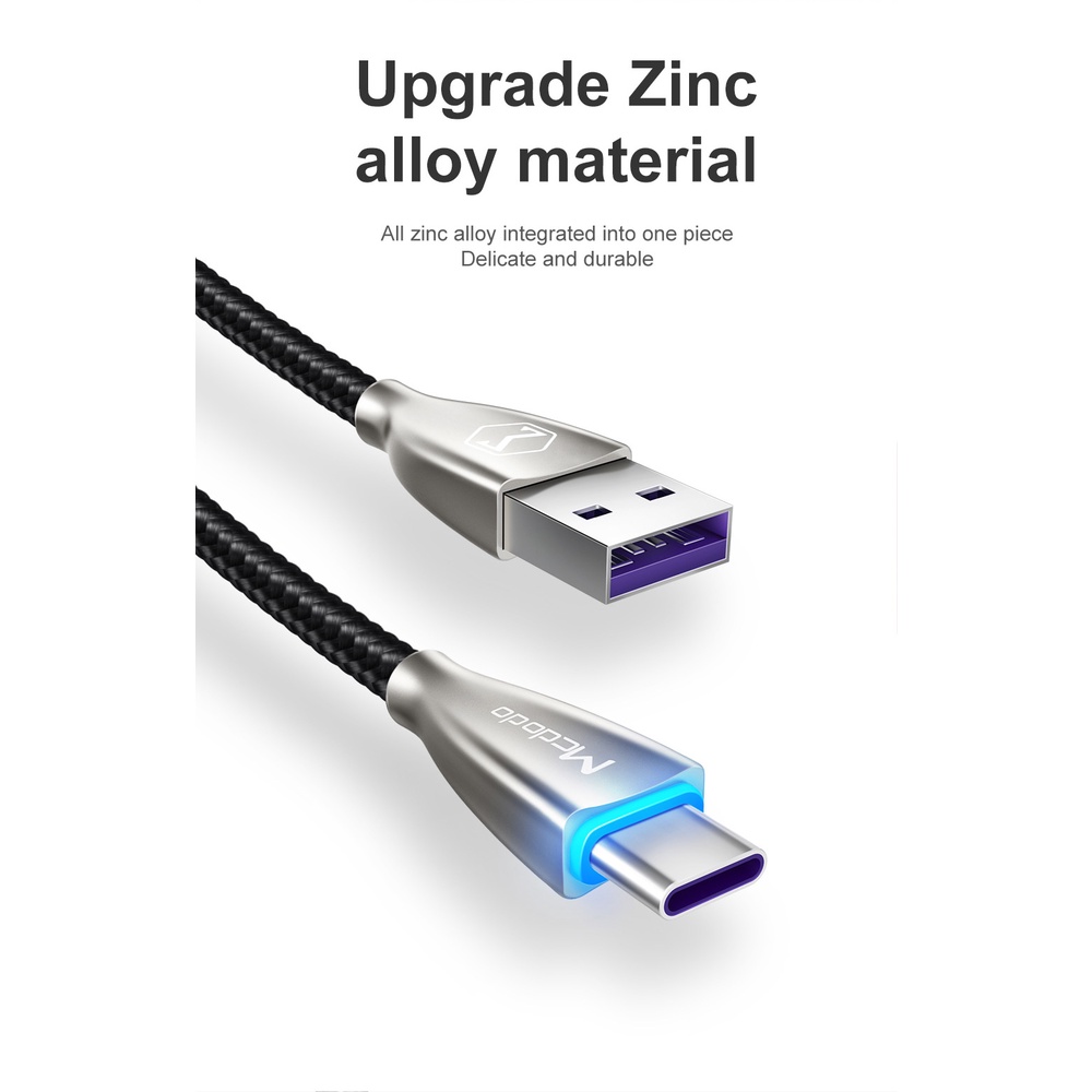 MCDODO Cáp Sạc Micro USB / 5A Type-C OPPO VOOC 4A Cho Điện Thoại Huawei xiaomi r7 r9 r11s r15 CA-542/591