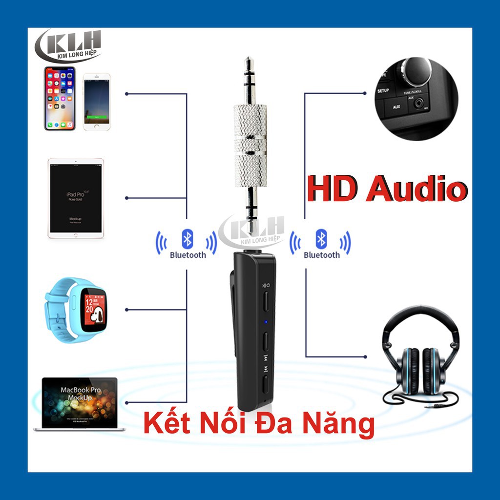 Bộ thu bluetooth cho loa M37, thiết bị usb nhận bờ lu tút không dây có pin sạc cho loa đài mixer tai nghe, tặng tai nghe