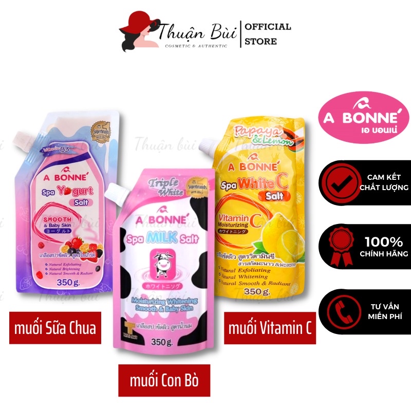 Muối Tắm Sữa Bò Tẩy Tế Bào Chết A Bonne Spa Milk Salt Thái Lan Túi 350g Có Vòi