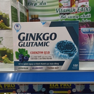 Bổ não,hoạt huyết dưỡng não Ginkgo Glutamic hộp 100 viên 🔥hoàn phí ship🔥