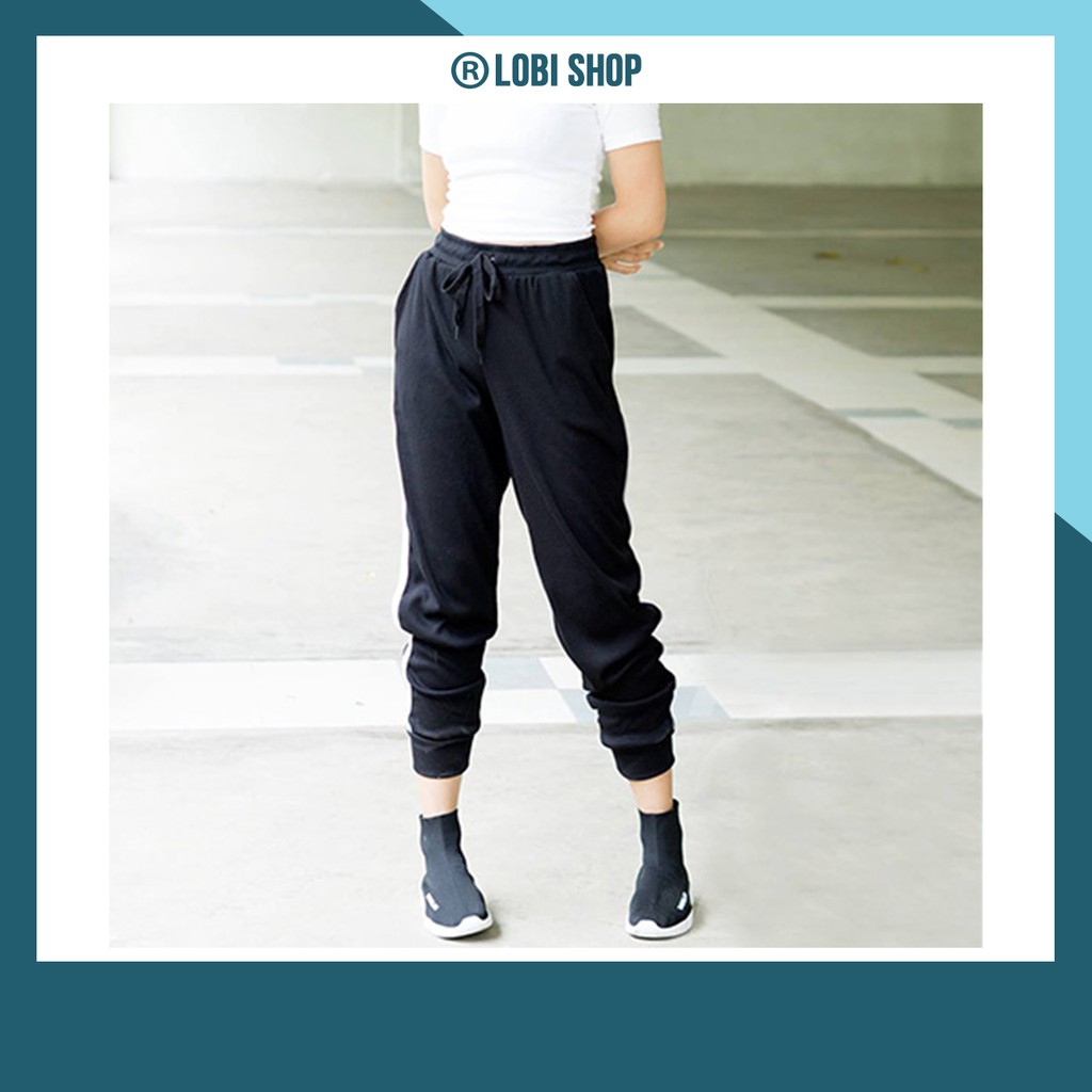 Quần thun nữ đen Hàn Quốc | Quần ống bó nữ vải thun cotton co giãn, thấm hút cực tốt