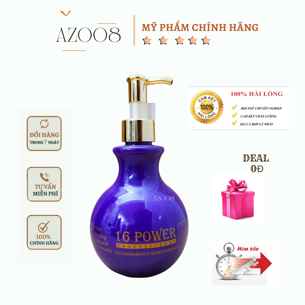 Wax tóc nữ,wax tạo kiểu và giữ nếp tóc cho tóc uốn 16power 300ml AZ008 tặng mặt nạ tế bào gốc