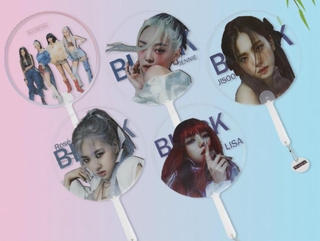 Quạt Cầm Tay Chất Liệu Nhựa Pvc Trong Suốt In Hình Nhóm Nhạc Blackpink