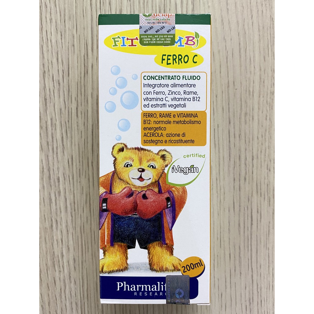 Fitobimbi Ferro C.Bổ Sung Sắt,Kẽm,Vitamin C.Tăng Đề Kháng,Bổ Máu Cho Bé