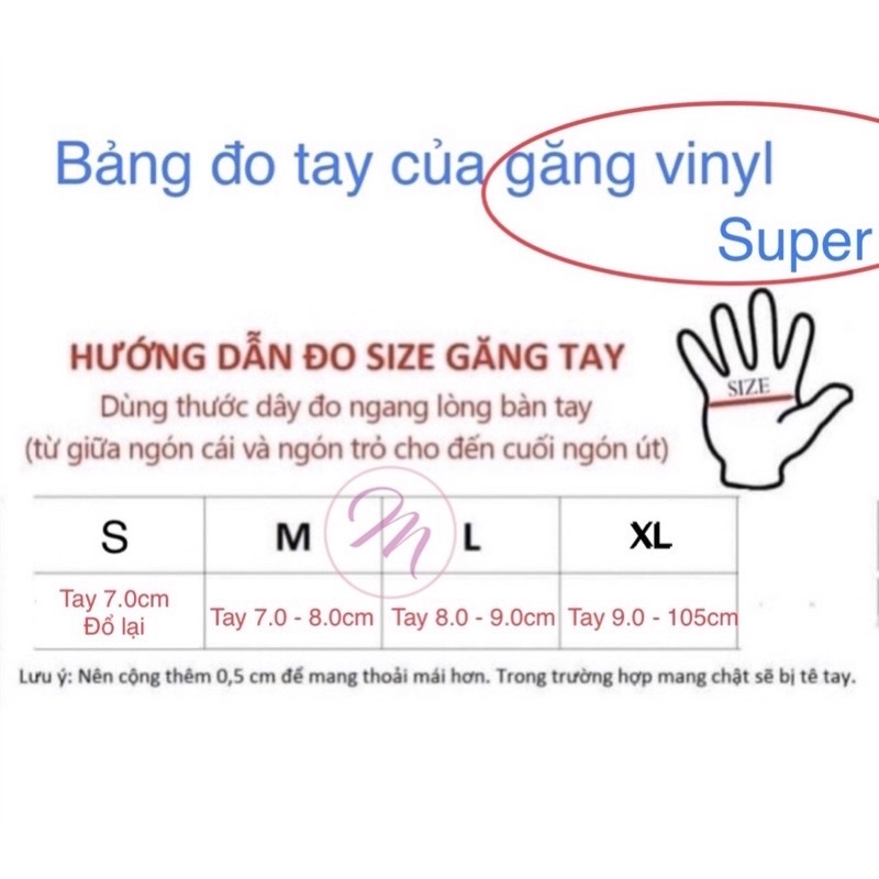 LOẠI TỐT Găng tay làm Bánh , Găng tay y tế VINYL trắng trong KHÔNG BỘT PVC (50pcs)