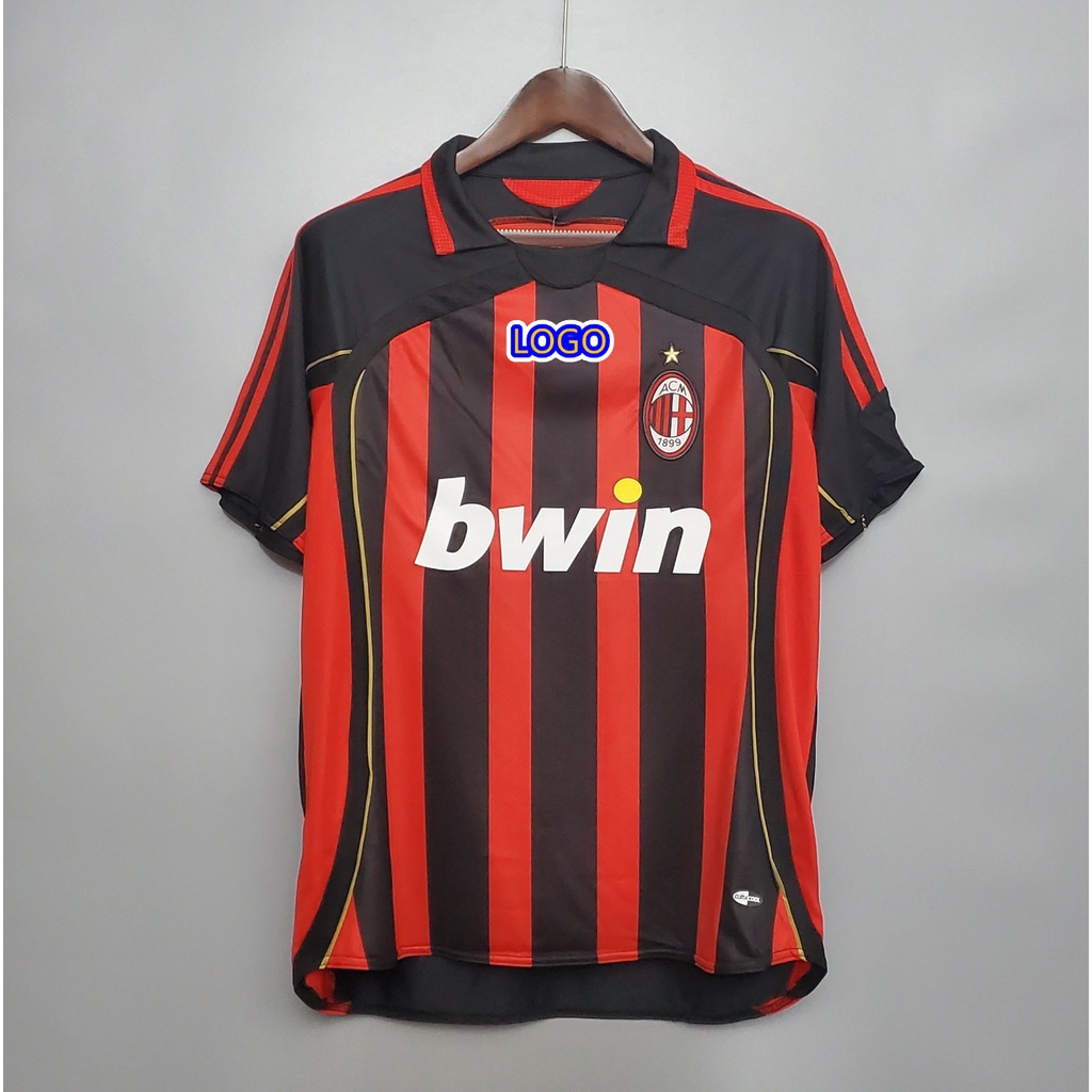 Áo Thun Bóng Đá Đội Nhà milan 06/07 AC milan KAKA 22 NESTA 13 RONALDO 99 2006/2007