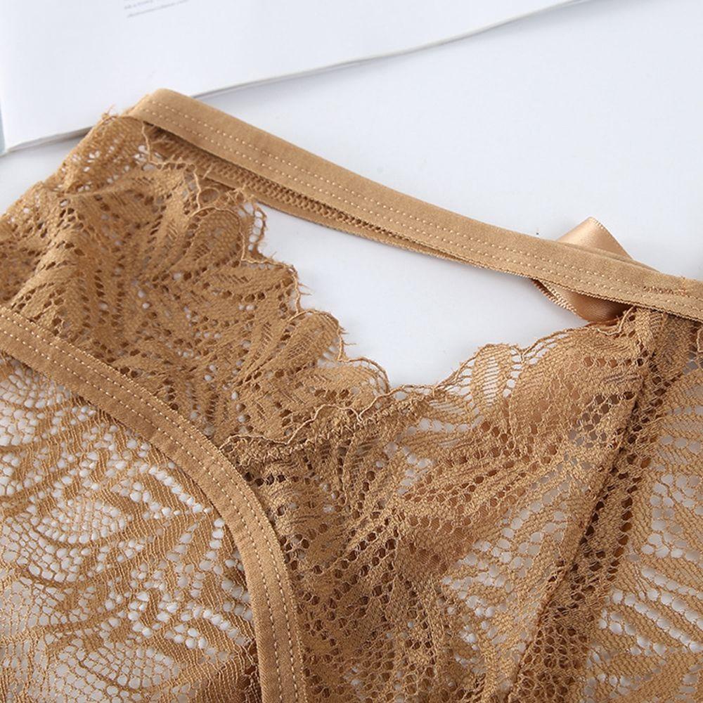 Mocho Quần Lót Lưới Đào Thoáng Khí Hở Rốn In Họa Tiết Ren Cho Nữ