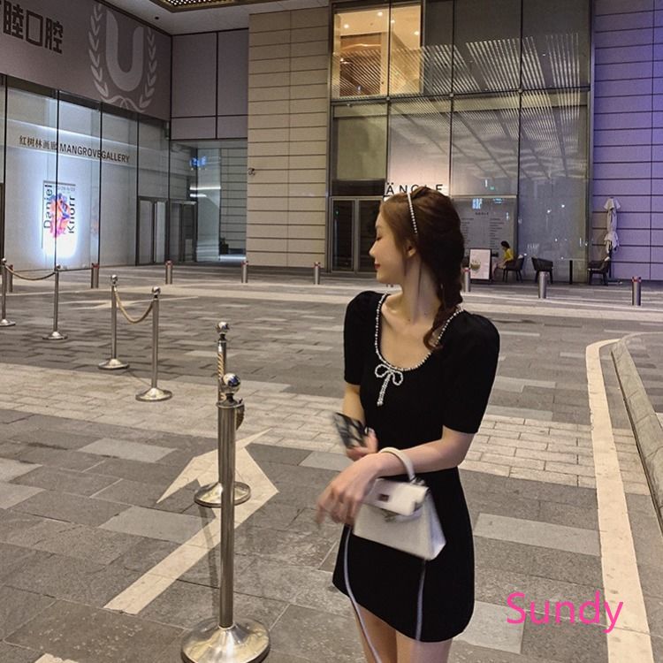 Đầm Đen Dự Tiệc Phối Nơ Phong Cách Retro Thanh Lịch | BigBuy360 - bigbuy360.vn