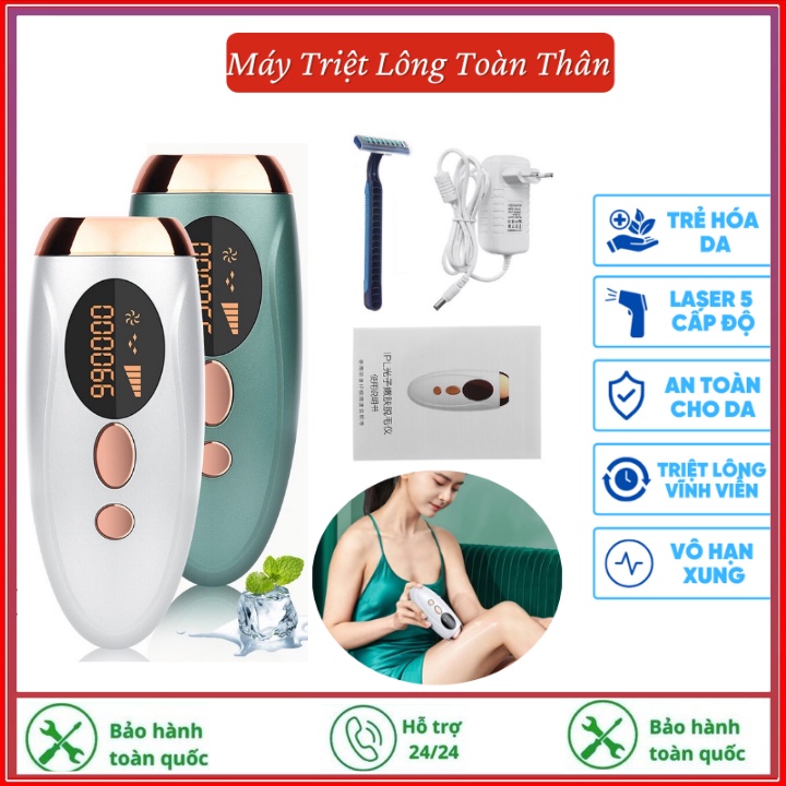Máy Triệt Lông Toàn Thân Vĩnh Viễn-Triệt Lông Toàn Thân Bằng  Laser IPL 990000-Không Đau-Cầm Tay-Bảo Hành 12 Tháng