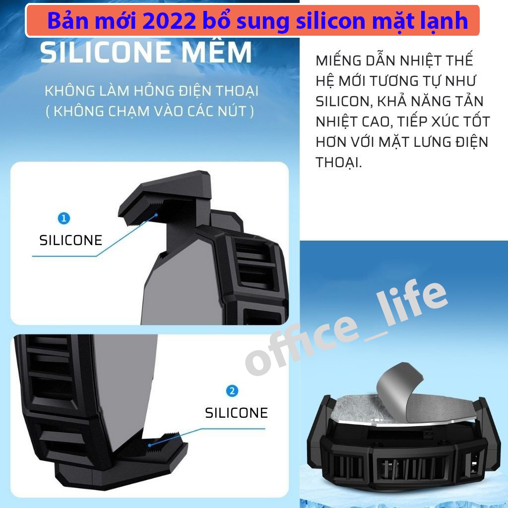 Quạt tản nhiệt điện thoại DL05 siêu lạnh, hiển thị nhiệt độ, led RGB, bản mới nhất
