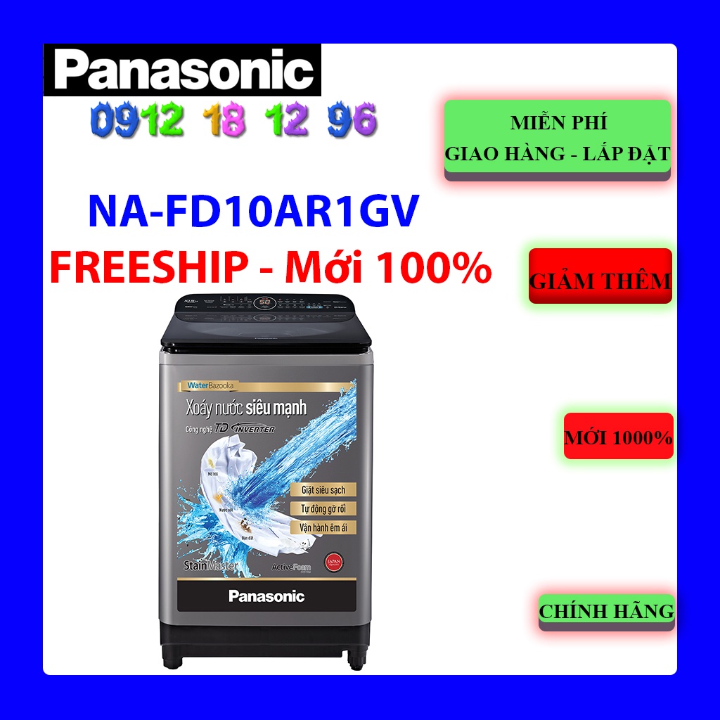 [Mã ELHAMS5 giảm 6% đơn 300K] Máy giặt Panasonic Inverter 10.5 kg NA-FD10AR1GV