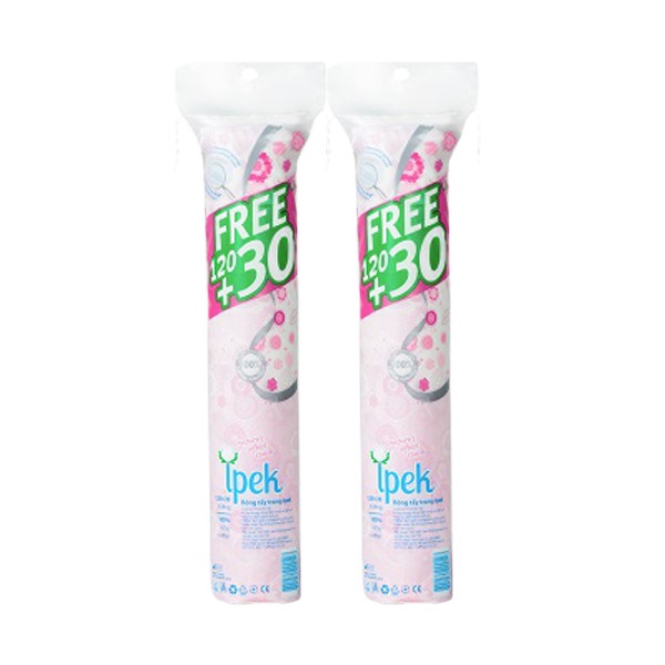Bông Tẩy Trang Ipek Thổ Nhĩ Kì Cotton 100% Chính hãng 120+30 Miếng