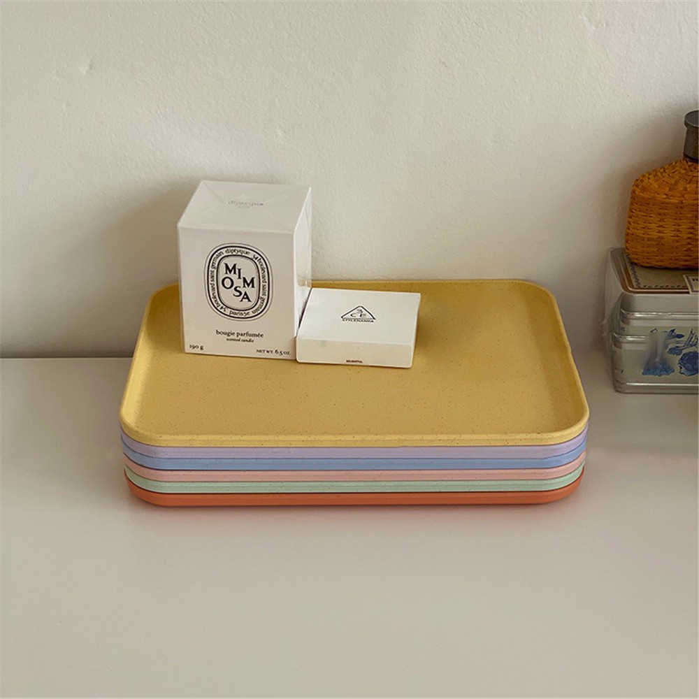 Khay Đựng Thức Ăn Hình Chữ Nhật Màu Sắc Ngọt Ngào