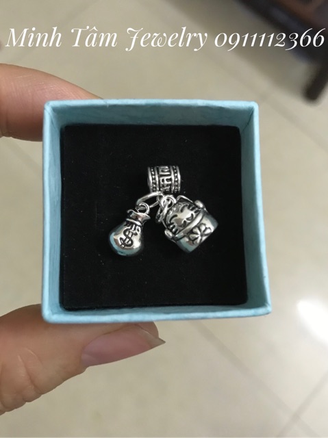 Charm rơi túi tiền, mèo thần tài bạc Thái S925