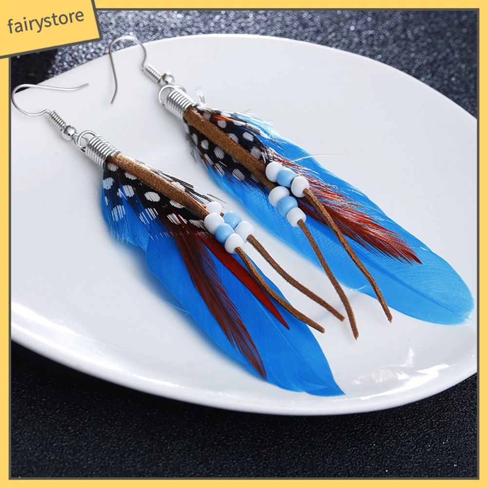 Bông Tai Lông Vũ Phong Cách Bohemian Thời Trang Cho Nữ