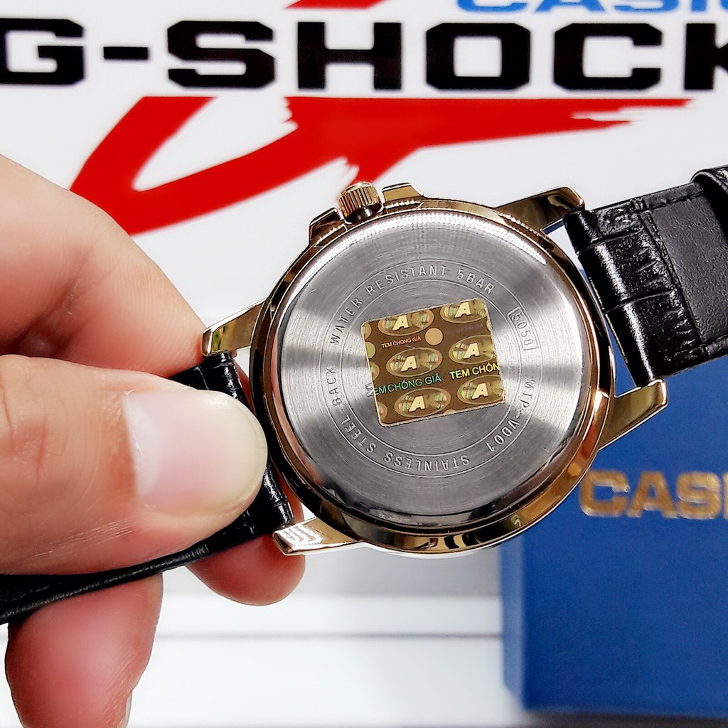 Đồng hồ nam dây da Casio Standard chính hãng Anh Khuê MTP-VD01GL-1EVUDF (45mm)