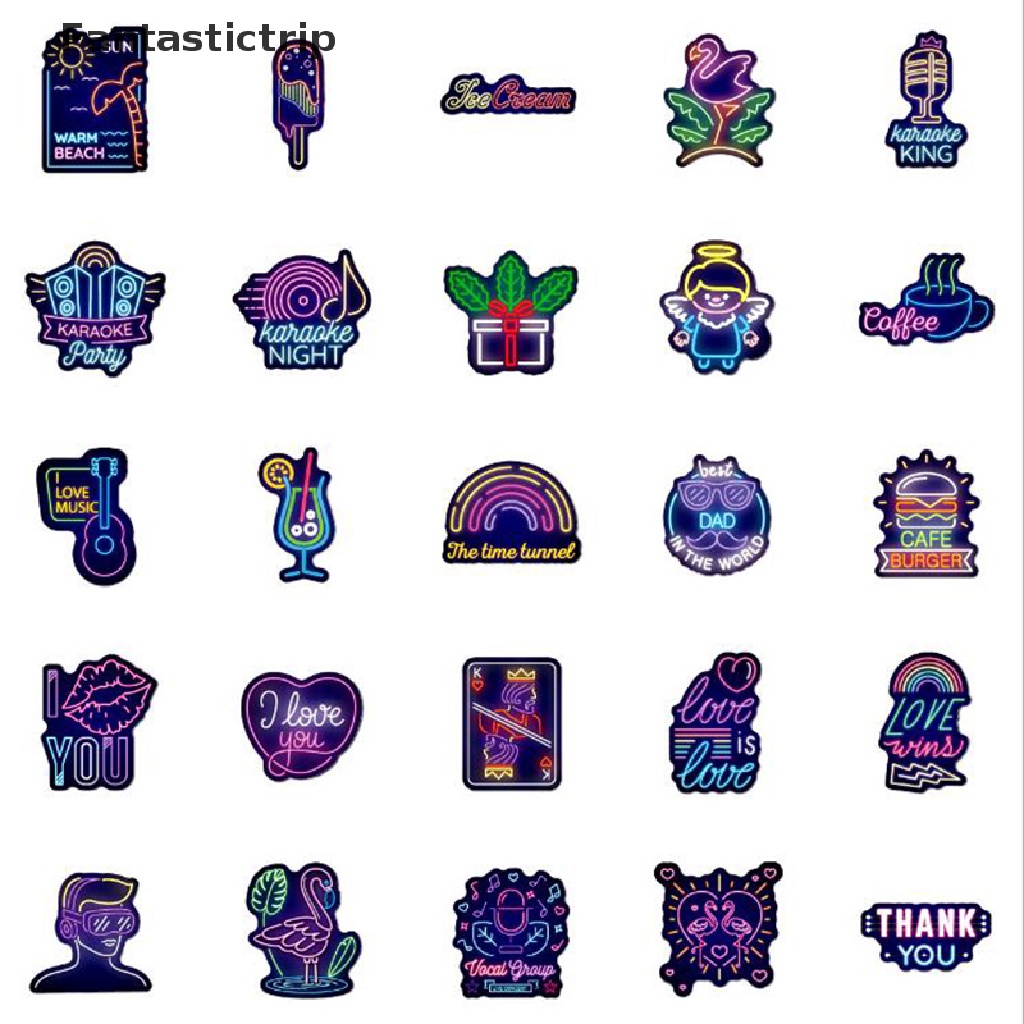 Bộ 50 Miếng Dán Chống Thấm Nước Trang Trí Đàn guitar / Trượt Tuyết