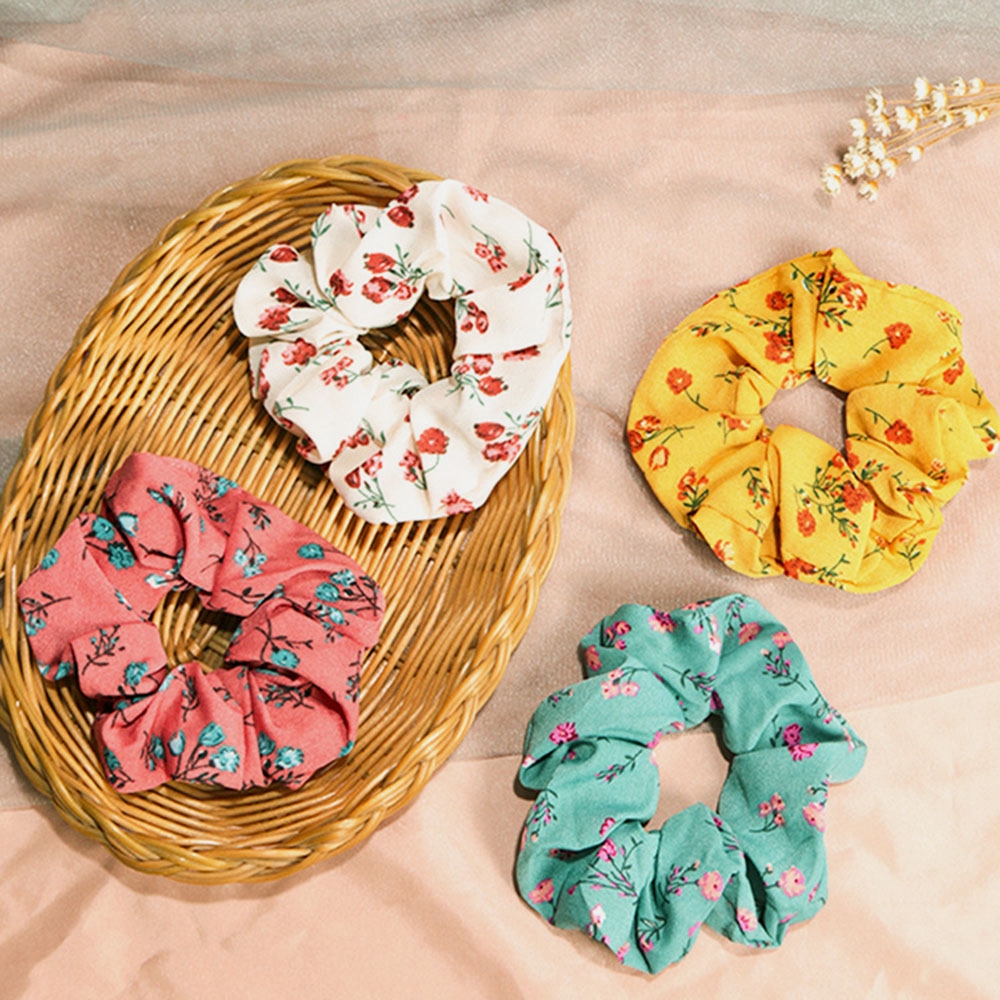 Dây Buộc Tóc In Hoa Xinh Xắn Cho Nữ