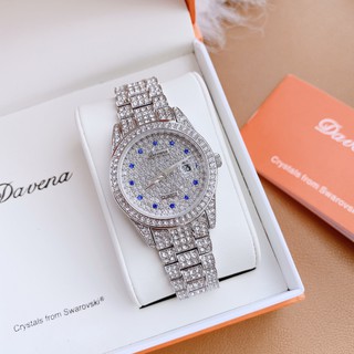 Đồng Hồ Nữ Davena Full Đá Silver D61669 31mm Authentic