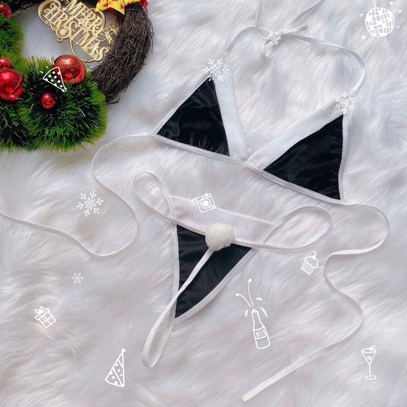 [ Bk026 ] Bộ đồ lót gồm áo ngực và quần lót lọt khe vải nhung  Set đồ lót giáng sinh cosplay sexy - KellyWang | BigBuy360 - bigbuy360.vn