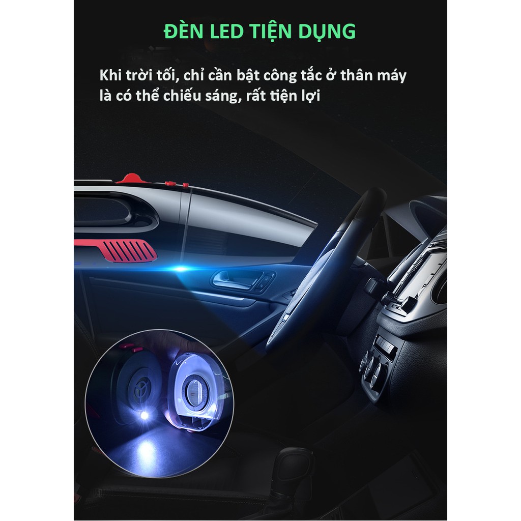 [BH 1 ĐỔI 1 12 THÁNG]Máy hút bụi ô tô mini cầm tay thông minh - Trợ thủ đắc lực cho gia đình bạn - Công suất 120W