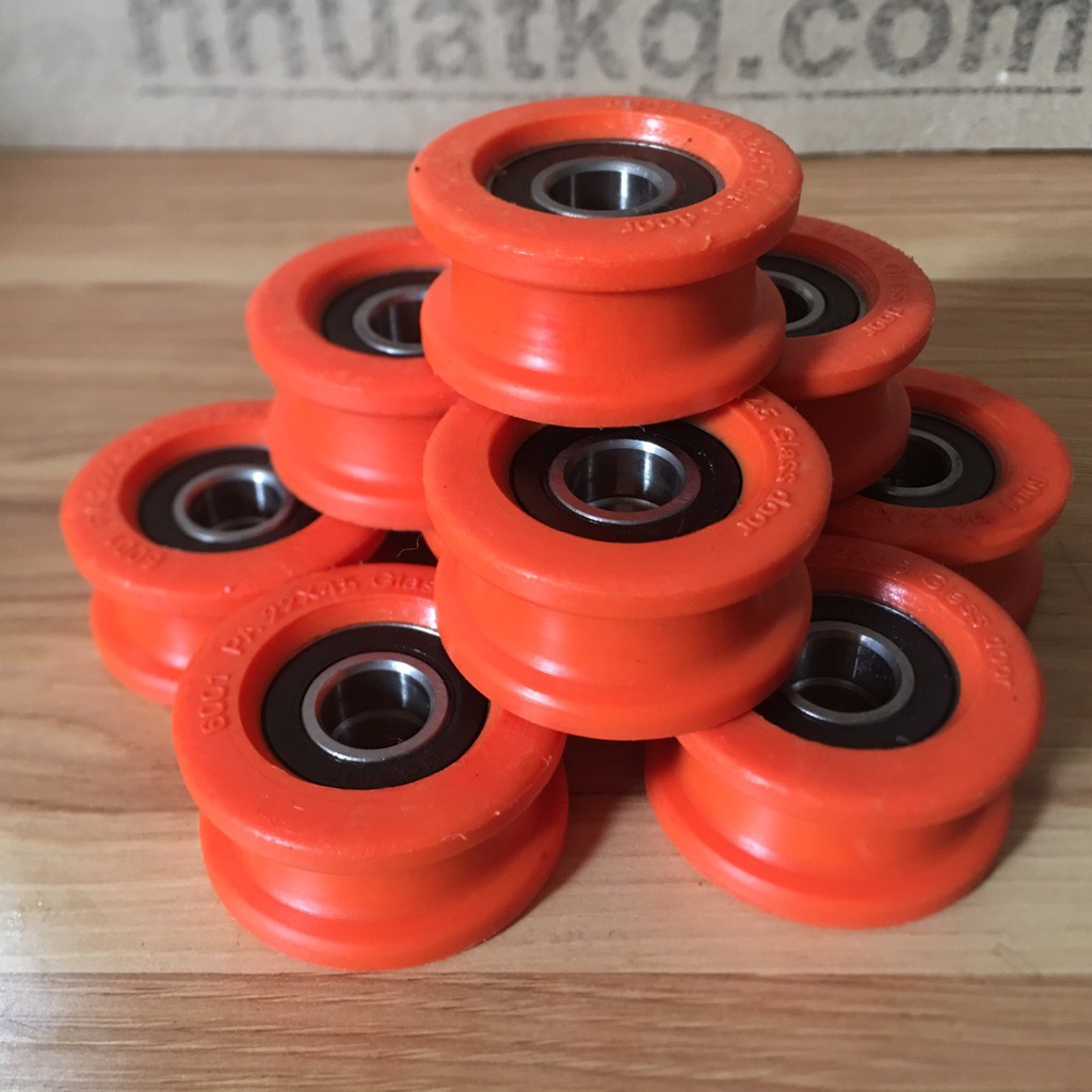 BÁNH XE CON LĂN NHỰA ÉP VÒNG BI ĐÔI/Dòng bánh xe CAO CẤP cho nhà sản xuất RAY LUA TREO chuyên nghiệp.