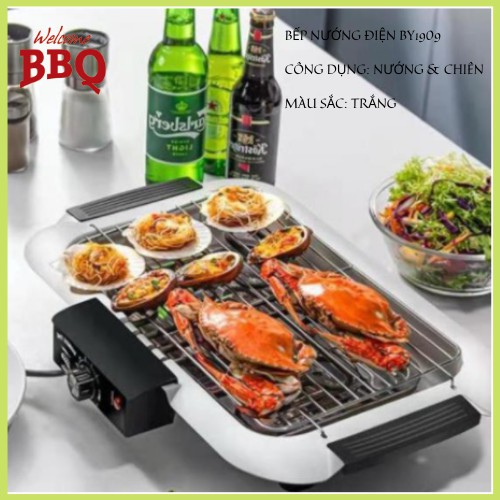 [Mã ELHADEV giảm 4% đơn 300K] Bếp Nướng Điện Không Khói BBQ 2000W BY1909 (kèm Khay Nướng chống dính)- Hàng loại 1