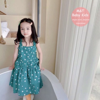Set váy cho bé gái, set bộ áo 2 dây kèm chân váy tim
