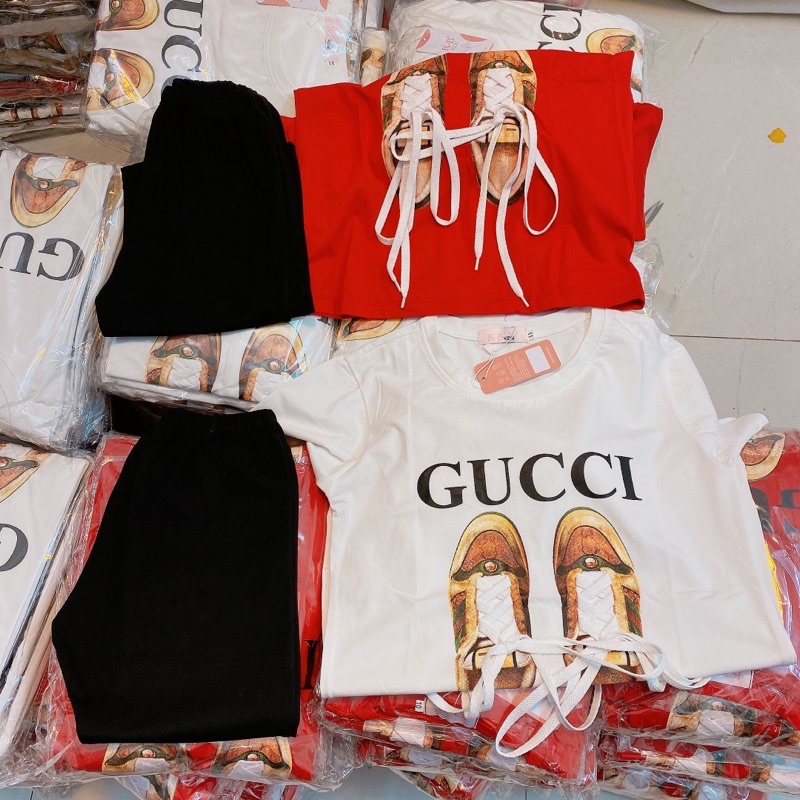 Bộ cotton gc giầy bé gái