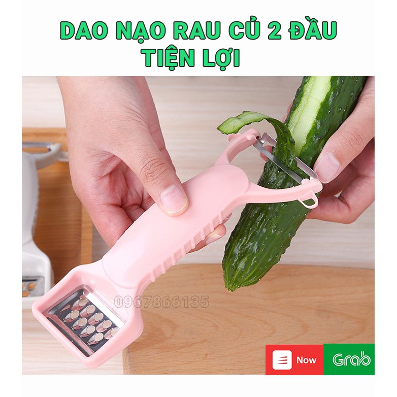 Nạo rau củ 2 đầu bằng nhựa lúa mạch đa năng/ Dao nạo, bào sợi rau củ, trái cây hai đầu tiện ích