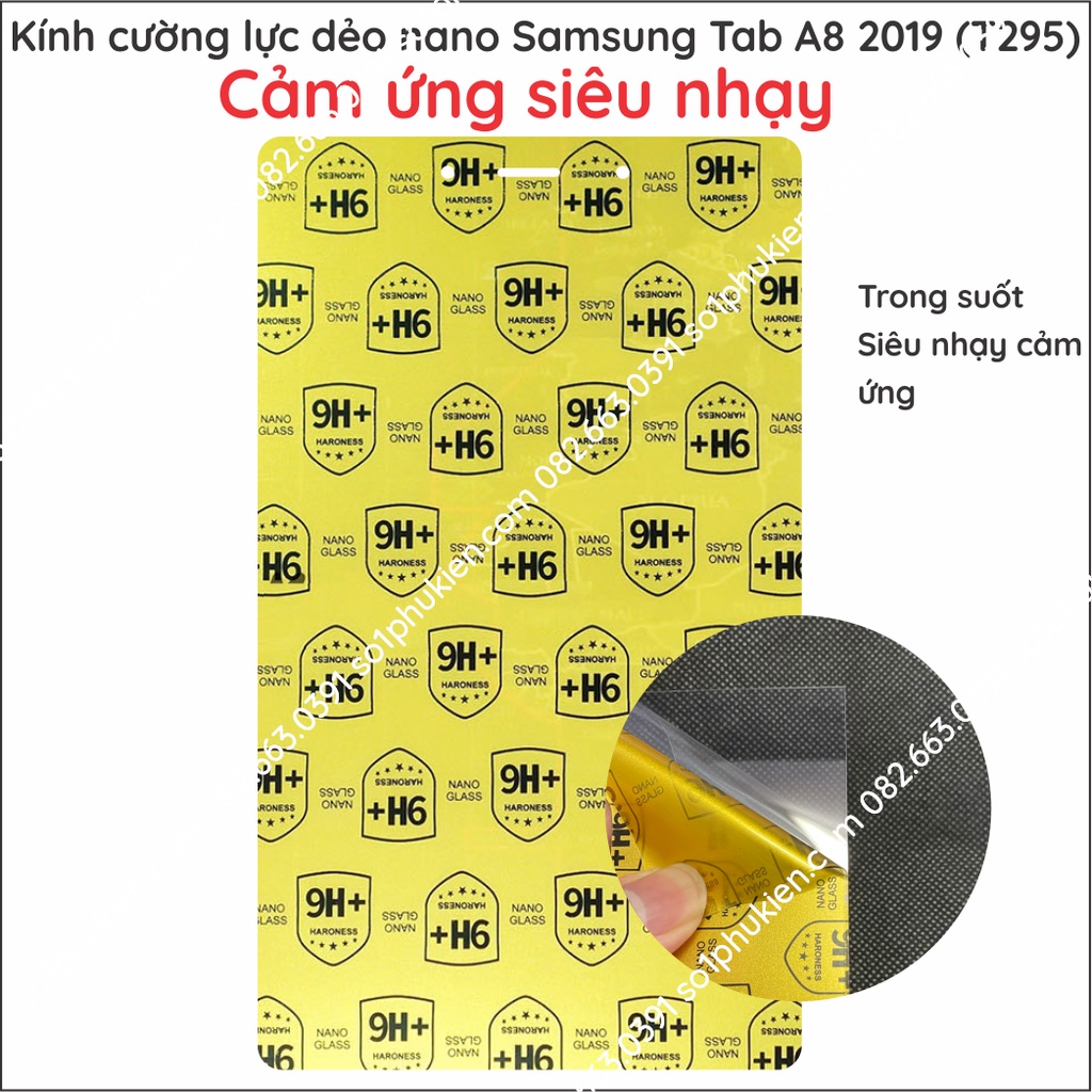 Kính cường lực dẻo nano samsung tab a8 2019 (tab t295)