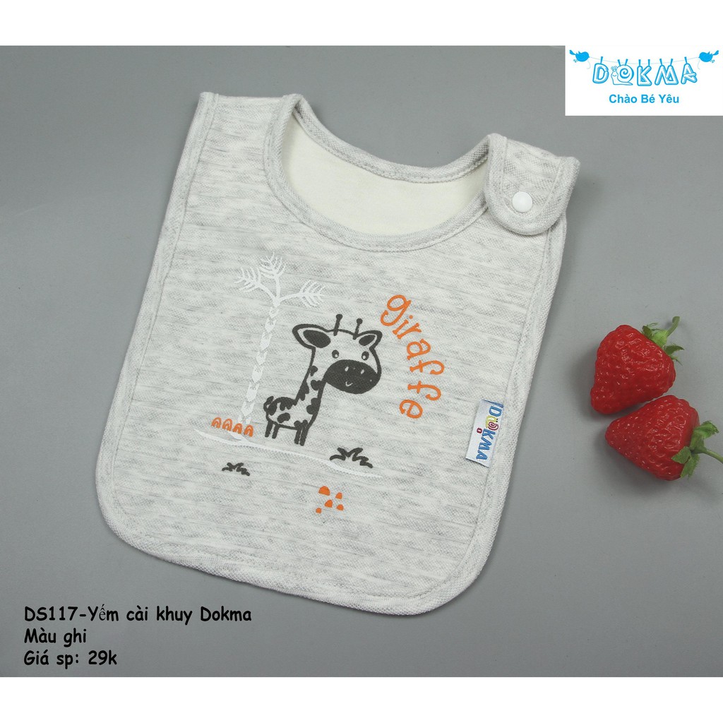 Yếm cotton cài lệch khuy bấm Dokma DS117