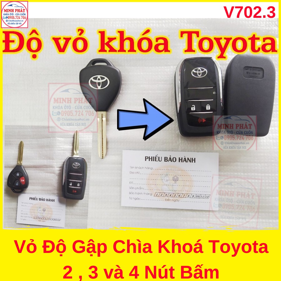 Vỏ Chìa Khoá Độ Gập xe Toyota Innova, Fortuner, Yaris, Hilux, Altis, Camry