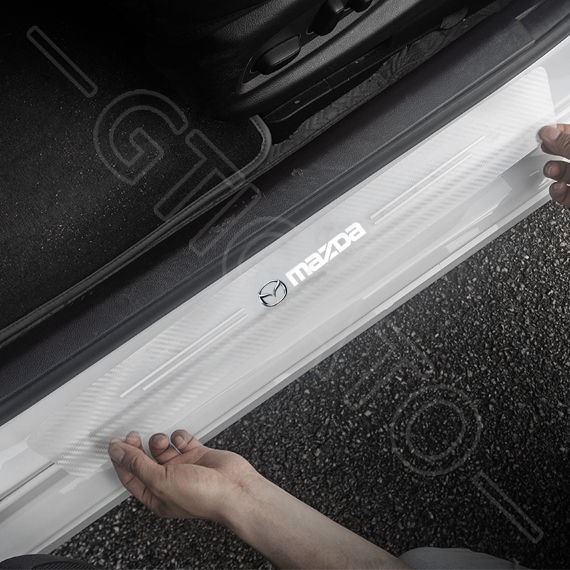 GTIOATO 4 Chiếc Trong Suốt Sợi Carbon Dán Cửa ô Tô Miếng Dán Xe DáN ChốNg XưỚC Ô Tô Bảo Vệ Cửa ô Tô Phụ KiệN Ô Tô Cho Mazda 3 2 6 CX5 CX30 CX8 CX3 BT50