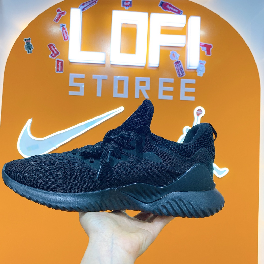 Giày Alpha Bounce Đen Full [ẢNH THẬT] Giày Thể Thao Nam Nữ Chạy Bộ Tập Gym