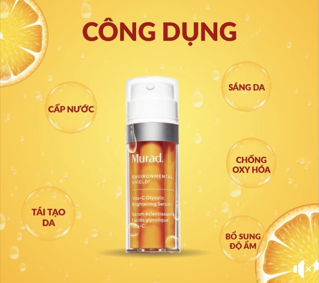 🧡 Tinh chất sáng da Murad Vita-C Glycolic Brightening Serum