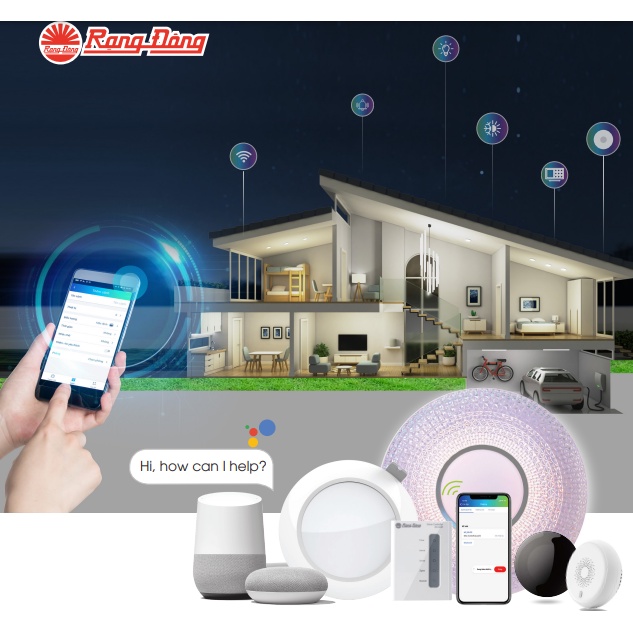 Đèn Ốp Trần Kim Cương Wifi Thông Minh Cao Cấp LN18.WF.IR 500/48W Rạng Đông