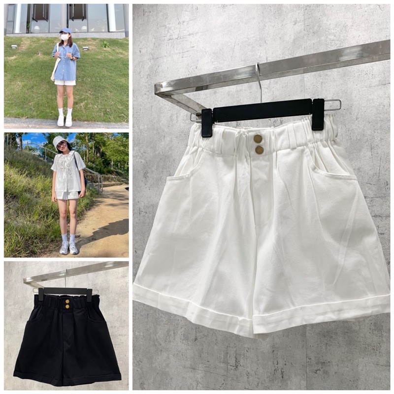 QUẦN SHORT ĐŨI HAI NÚT VẢI KAKI