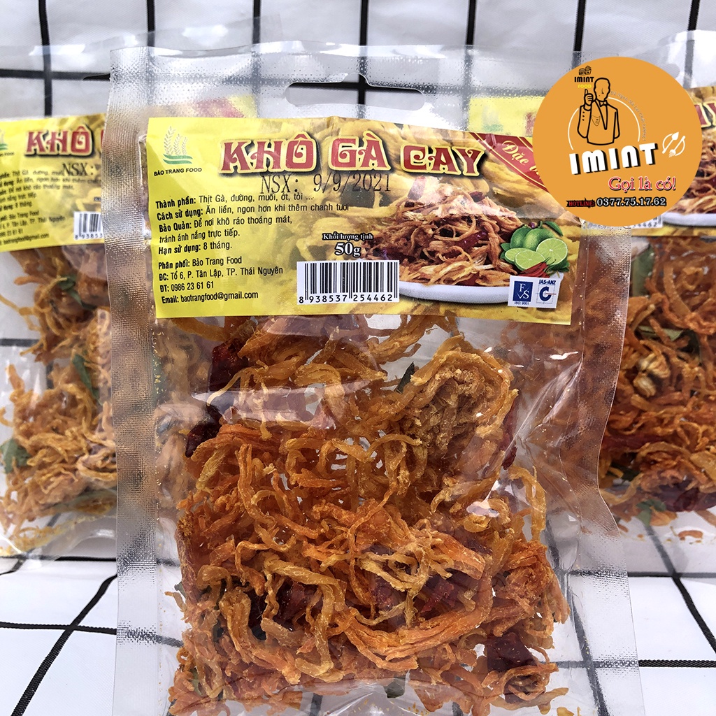  COMBO 10 GÓI KHÔ BÒ SỢI CAY - KHÔ GÀ LÁ CANH (GÓI 50G) IMINT FOOD | BigBuy360 - bigbuy360.vn