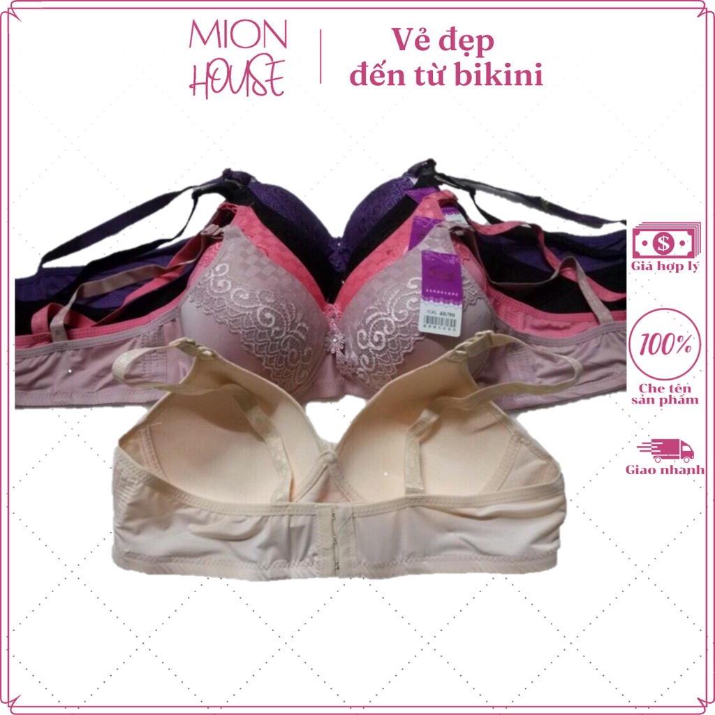 Áo ngực mút mỏng phối ren Không gọng big size quả to CUP C MA09