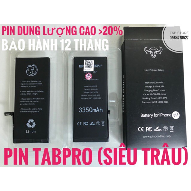 Pin IPHONE TAB PRO (Pin SIÊU Trâu) Siêu Trâu Siêu Bền - Bảo Hành 12 Tháng-BS