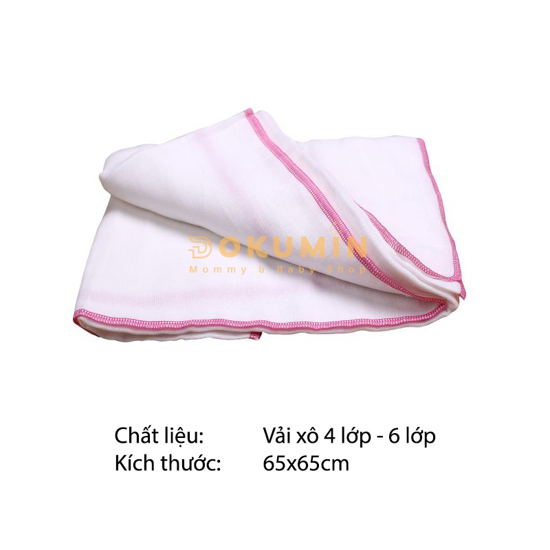 Khăn tắm cho bé vải xô Kiba 4 lớp 6 lớp cotton siêu thấm mềm mịn an toàn cho bé sơ sinh DOKUMIN KTKB1218