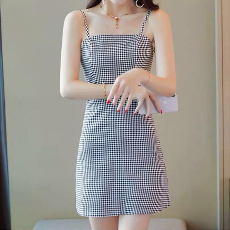 Đầm ôm body kẻ caro