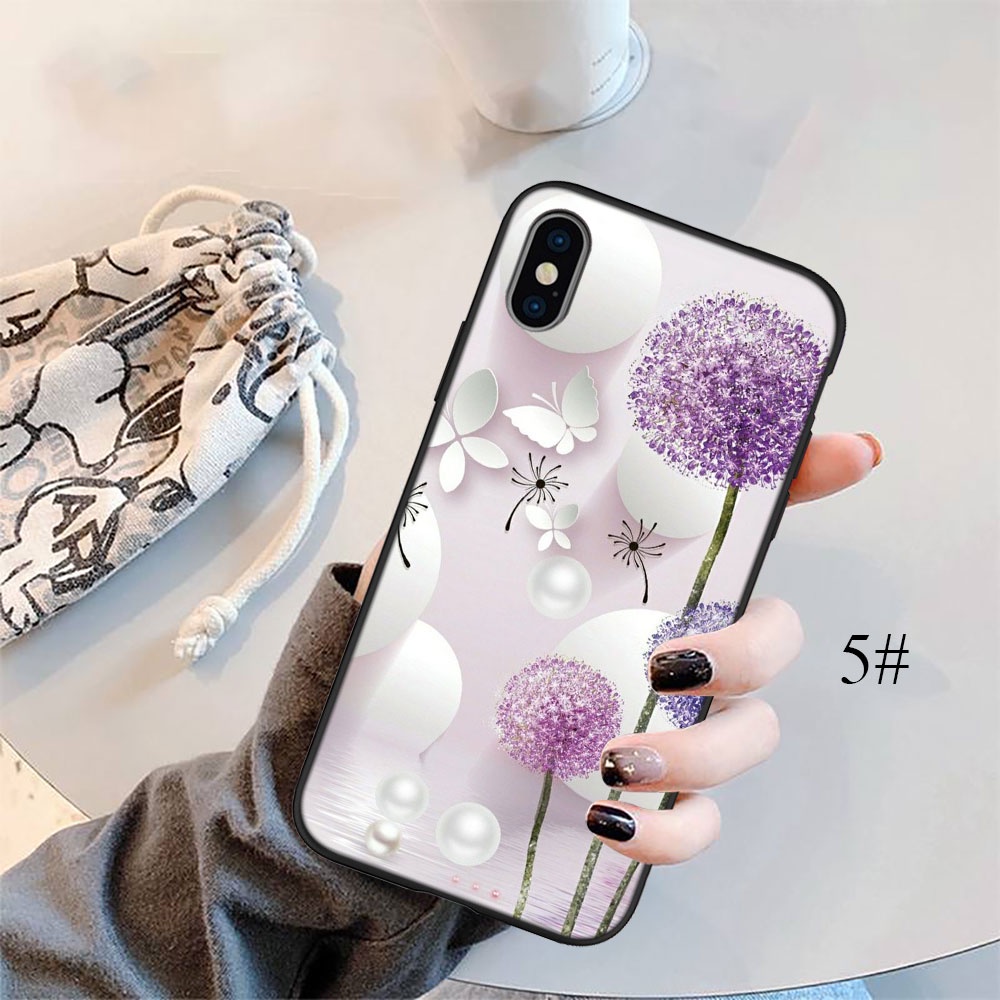 Ốp Điện Thoại Hình Hoa Tím Cho iPhone 5 5S 6 6S 7 8 11 Pro Max Plus SE XR HH67