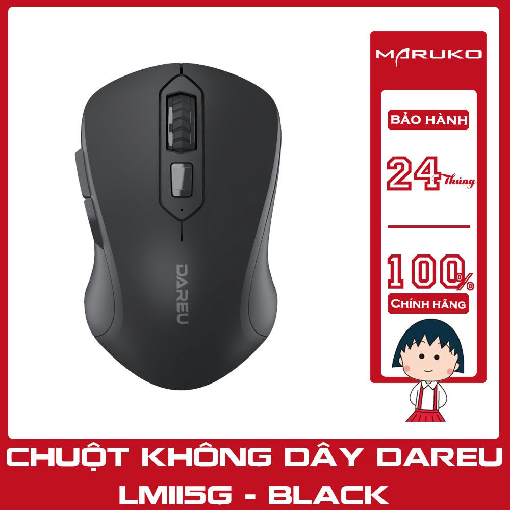 Chuột không dây DAREU LM115G Black- Kết nối xa 10m